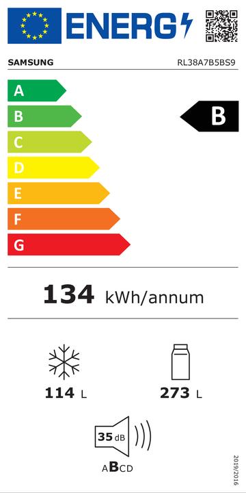 Energie-Label Samsung RL38A7B5BS9/EG (387 l)