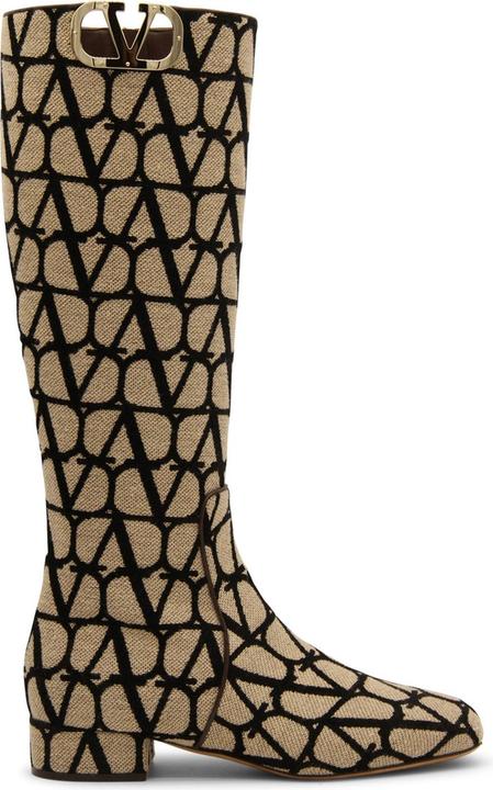 Valentino Garavani Canvas Logo Boots (37.5)
