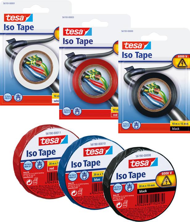 Produktbild tesa Elektro Isolierband, hitzebeständiges Klebeband zum Isolieren, Reparieren & Bündeln (15 mm)