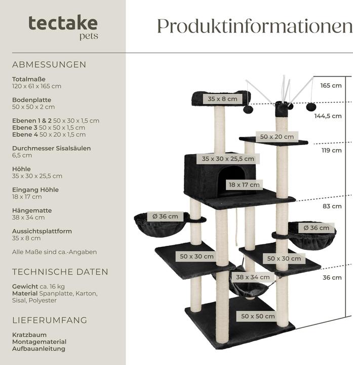 Actual product image tectake Lilou (165 cm, Black)
