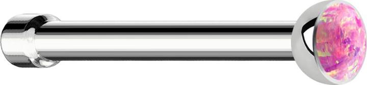 Produktbild Star Piercing Nasenstecker gerade silber mit Opal pink (Chirurgenstahl 316L, ohne Messing)