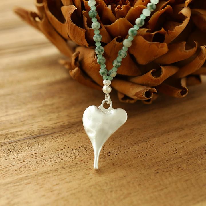 Actual product image Andreani Halskette mit kleinem Herzanhänger aus echter natürlicher Jade (Without)