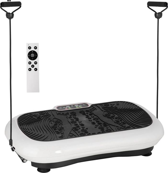 Image du produit Swisshandel24 Plaque vibrante avec 2 bandes de fitness 99 niveaux de vibration 120 kg de capacité de charge