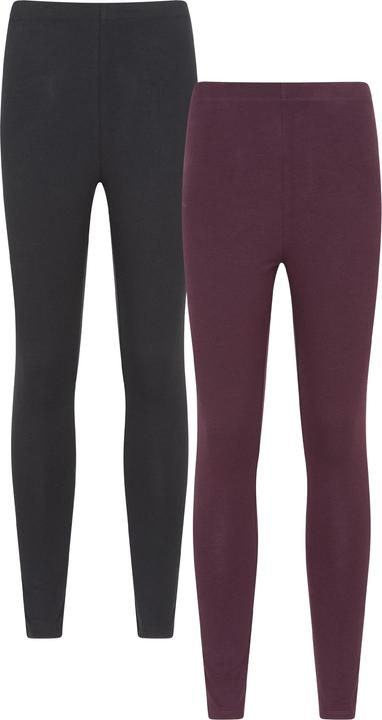 Actual product image Mountain Warehouse Womens/Ladies Cotton Blend Midweight Leggings (Pack of 2) (40 D)
