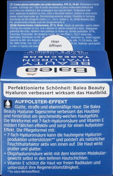 Produktbild dm Balea Beauty Hyaluron Tagescreme (50 ml, Tagescreme, SPF 15)