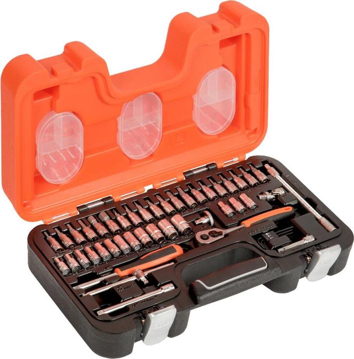 Immagine prodotto Bahco 1/4"-Steckschlüssel-Satz, metrisch, Sechskant, inklusive Schraubendreher-Einsätzen - 46-teilig (13 mm)