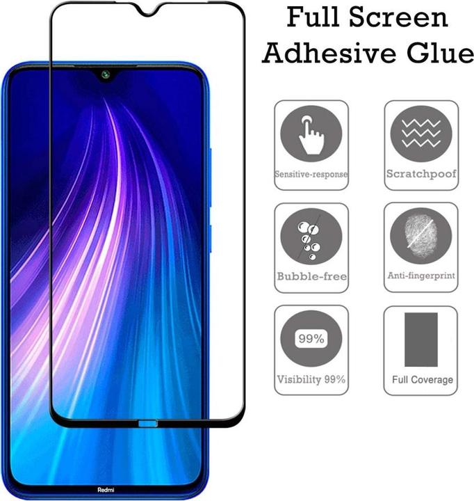 Actual product image Screenguard Xiaomi Redmi Note 8 Full Screen Protective Glass Film 2.5D 9H (1 Piece, Xiaomi Redmi Note 8)