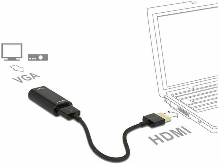Produktbild Delock Monitoradapter HDMI-A zu VGA-Bu schwarz (VGA, 15 cm)