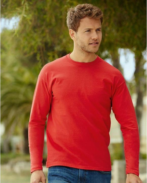 Actual product image Fruit of the Loom Long Sleeve Crew Neck Tshirt (M)
