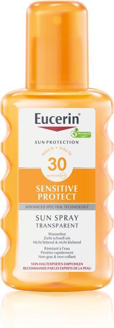 Eucerin SUN Body Spray Sensitive Protect Transparent LSF 30 (Sonnenspray, SPF 30, 200 ml, 208 g)