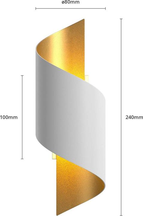 Produktbild Lindby Metall-LED-Wandleuchte Desirio, weiss-gold (330 lm, G9)