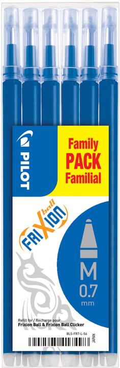 Pilot FriXion Recharge Set à 6 (Recharger, Bleu, 0.70 mm)