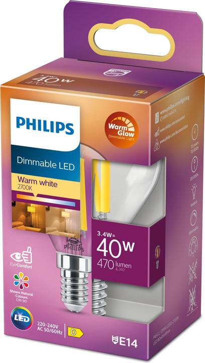 Actual product image Philips LED EyeComfort (E14, 3.40 W, 470 lm, 1 x, D)
