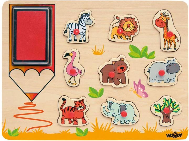 Immagine prodotto Woodyland Timbro in legno - Animali africani