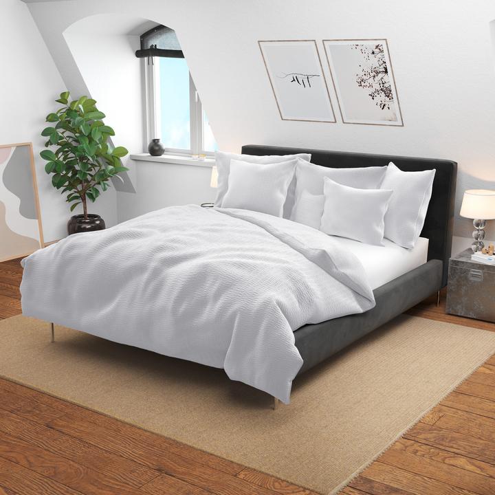 Actual product image Lotus Bettwaren Bed Linen Satin Seersucker uni (Pillowcase, 50 x 70 cm)