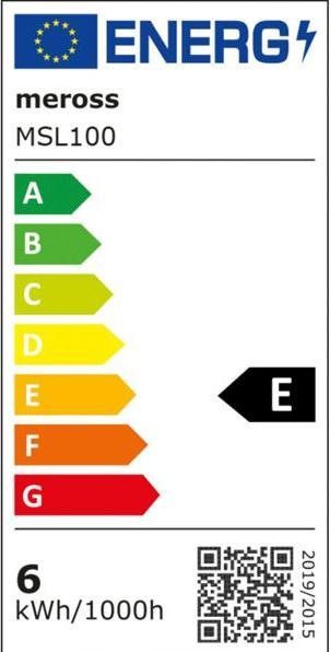 Label énergétique Meross Smart (E27, 6 W, 810 lm, 1 x, E)