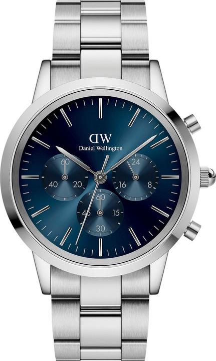 Actual product image Daniel Wellington Iconic Chronograph Link Silver Arctic Sunray (Chronograph, 42 mm)