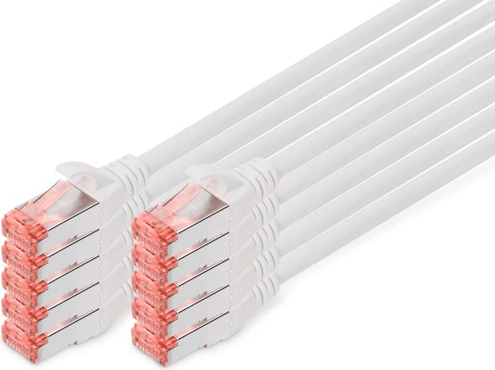 Actual product image Digitus CAT 6 S-FTP patch cable Cu LSZH AWG 27/7 length 0,5 m 10 pieces colour grey (S/FTP, CAT6, 0.50 m)