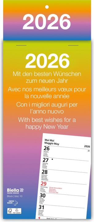 Biella Calendari a strappo Settimana (10,5 x 21 cm, Copertina rigida)