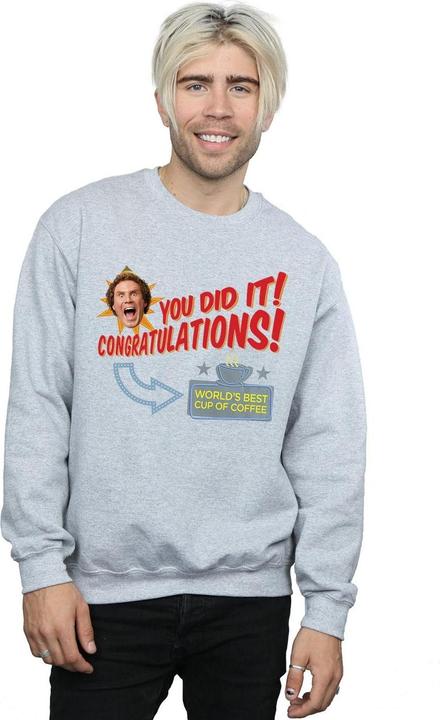 Actual product image Elf Mens World's Best Coffee Sweatshirt (XXL)