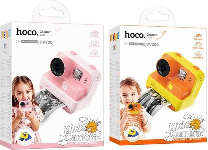 Produktbild Hoco Headphone with microphone digital kids camera with printer DV200 yellow