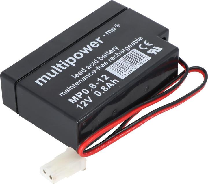 Produktbild Multipower Akku MP0.8-12AMP mit AMP Stecker Buchse (12V)