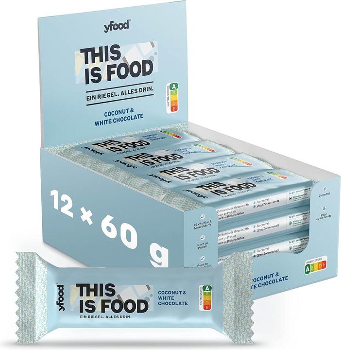 Image du produit YFood Coconut & White Chocolate (Chocolat blanc, Noix de coco, 12 pcs, 720 g)