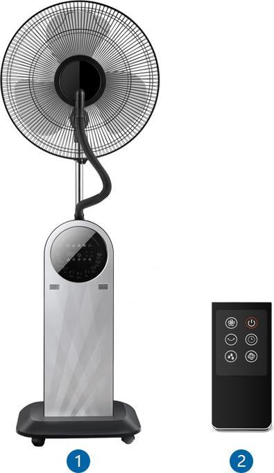 Actual product image Aigostar 16 inch Mist stand fan 220-240V,50HZ VDE/ Forest Mist