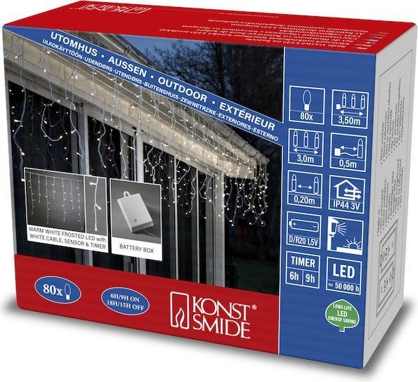 Actual product image Konstsmide 3739-132 LED Ice Rain Curtain of Lights (0.50 m)