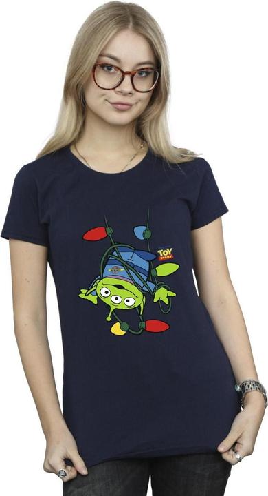 Actual product image Disney Womens/Ladies Toy Story Christmas Lights Aliens Cotton T-Shirt (S)