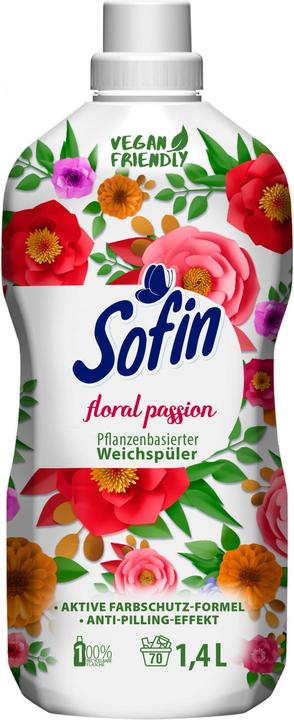 Image du produit Sofin assouplissant végétalien floral passion (70 Cycles de lavage, Lessive liquide)