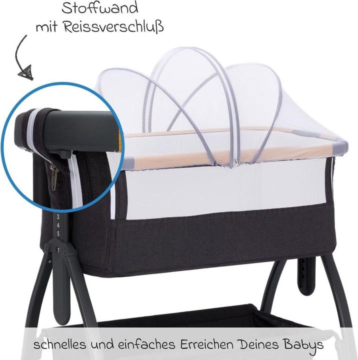 Actual product image Fillikid Scandic grey melange co-sleeper bed