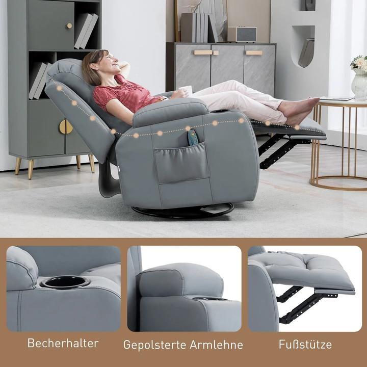 Immagine prodotto Swisshandel24 Poltrona relax funzione massaggio funzione reclinazione elettrica funzione dondolo funzione