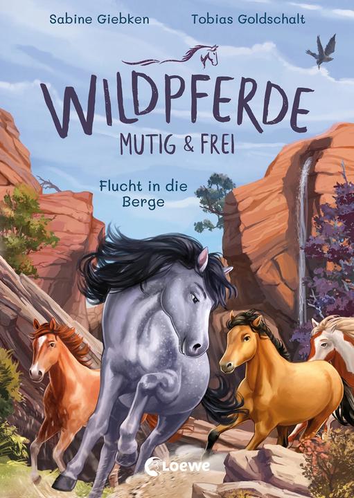 Actual product image Loewe Wildpferde - mutig und frei (Band 3) - Flucht in die Berge (German, Sabine Giebken, Tobias Goldschalt, Loewe First Self-Reading, 2024)