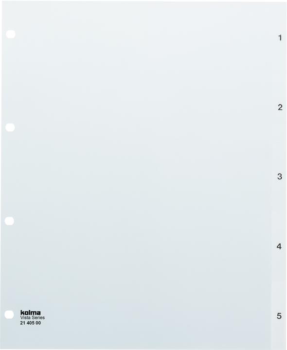 Actual product image Kolma Index A4 XL Vista 1-5 5-piece transparent colourless