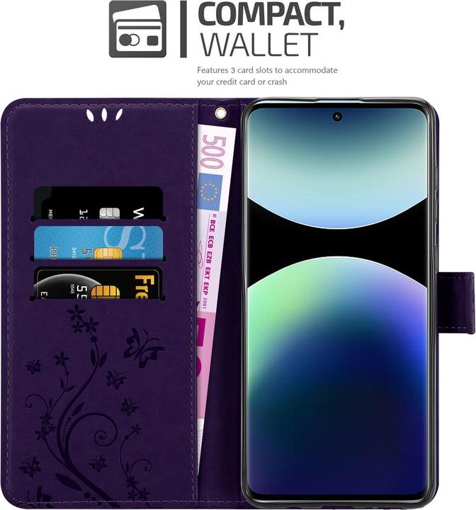 Actual product image Cadorabo Case for Xiaomi RedMi Note 14 Pro Plus 5G Flower Book (Xiaomi Redmi Note 14 Pro 5G)