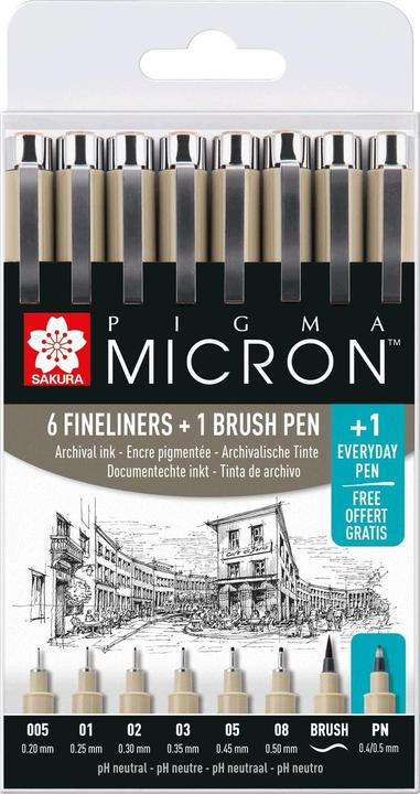 Actual product image Sakura Fineliner Pigma Micron (Black, 8 x)