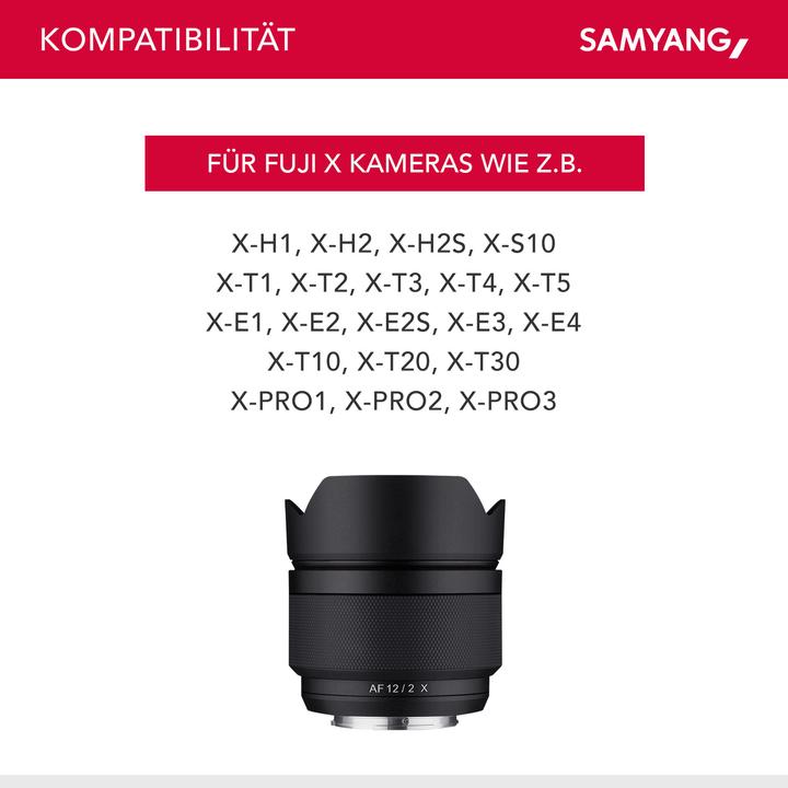 Immagine prodotto Samyang AF 12mm f/2 Fujifilm X (Fujifilm X, APS-C / DX)