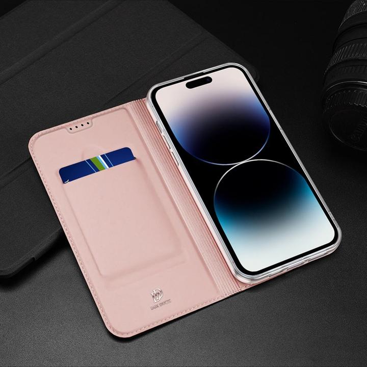 Actual product image Dux Ducis Skin Pro Wallet Case for iPhone 15 Pro Max - Pink (Apple iPhone 15 Pro Max)