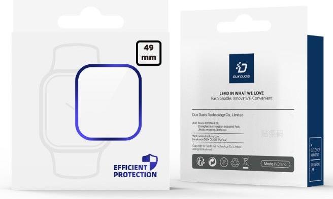 Produktbild Dux Ducis Flas gehärtetes Glas mit Aluminiumrahmen für Apple Watch Ultra 49 mm – Schwarz