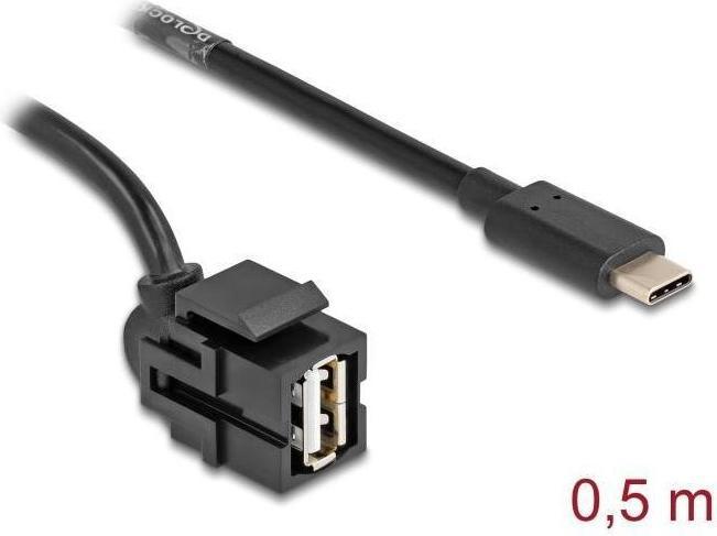 Produktbild Delock Keystone Modul USB 2.0 A Buchse zu USB Type-C Stecker 250° (0.50 m, USB 2.0)