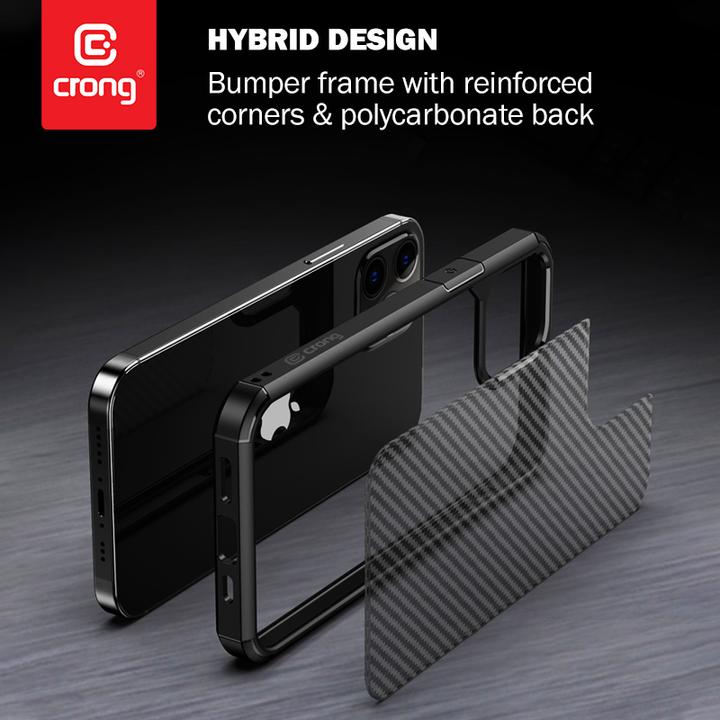 Actual product image Crong Hybrid Carbon - iPhone 12 Mini Case black (Apple iPhone 12 mini)