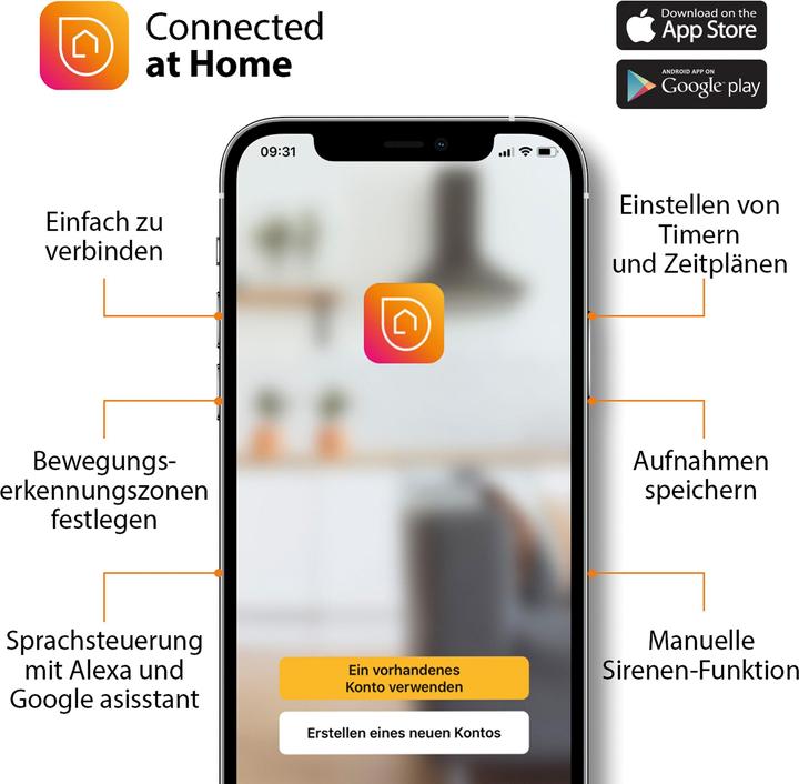 Actual product image Smartwares CIP-39902 Beveiligingscamera - Resolutie 2304 x 1296 - 135 Zichthoek - Wifi - Wit - Amazon Alexa & G (2304 x 1296 Pixels)