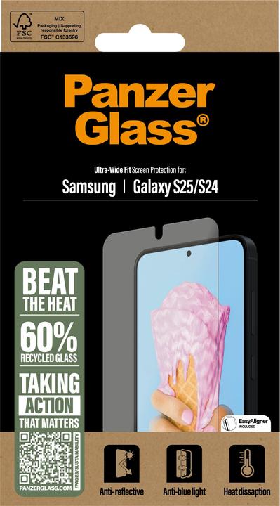 Immagine prodotto PanzerGlass ® Protezione dello schermo all-in-one Ultra Wide Fit (1 Pezzo/i, Samsung Galaxy S25, Samsung Galaxy S24)