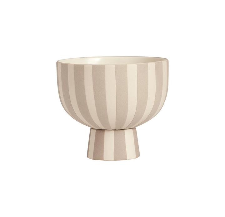Image du produit Oyoy Bol décoratif Toppu Clay Ø 15 cm, gris/blanc (18,5 x 21 x 21 cm)