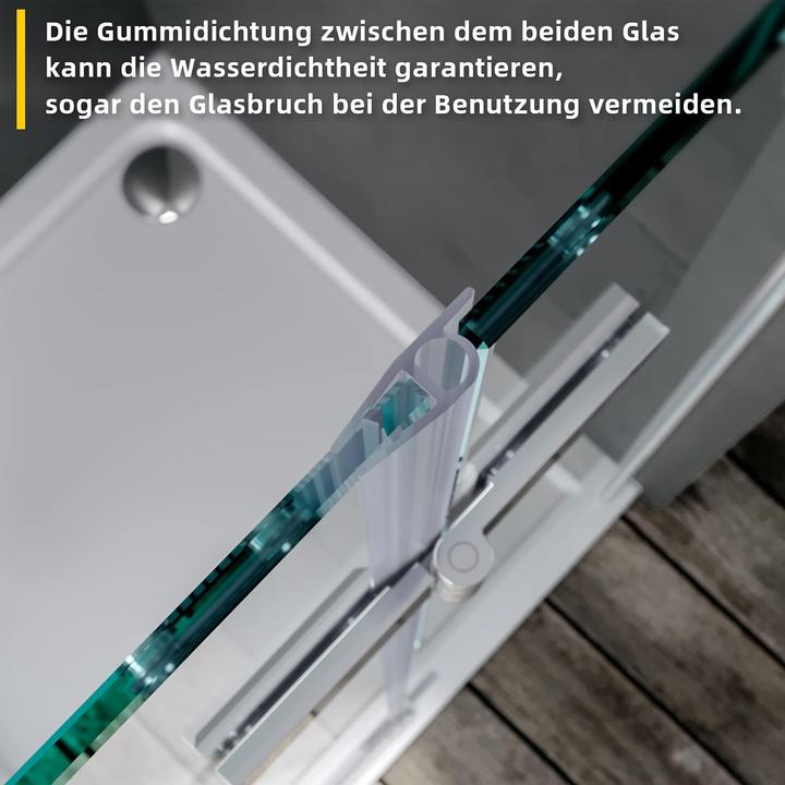 Image du produit SONNI Duschkabine Eckeinstieg Flügeltür ohne Rahmen 195cm 90x80cm (120 cm, 195 cm)