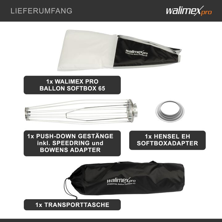 Immagine prodotto Walimex pro Softbox Essential per palloncini 65 Hensel EH (Soft box, 65 cm)