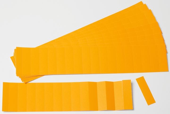 Ultradex Insert cards for 15mm insert rail 50x12mm orange PU=220 pieces (12 x 50 mm)