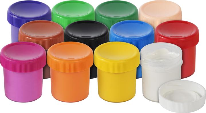 Actual product image Faber-Castell Tempera/Gouache 12 pots of 20 ml (121050) (Multicoloured, 20 ml)