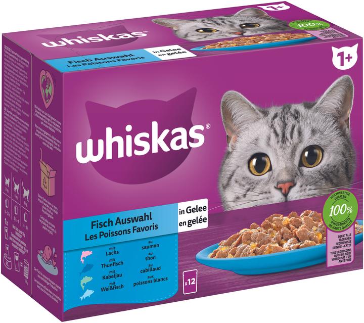 Whiskas Fisch Auswahl in Gelee (Adulto, 12 pz., 1020 g)